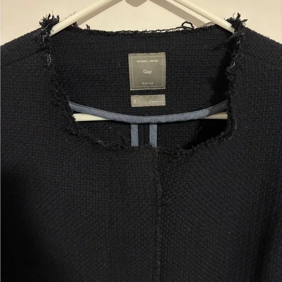 GAP Women's Navy Blazer with Zipper Details size 2 - Picture 3 of 5